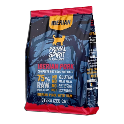 Primal Spirit Iberian Pork 75% száraztáp macskáknak - 1kg