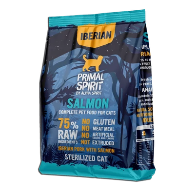 Primal Spirit Iberian Salmon 75% száraztáp macskáknak - 1kg