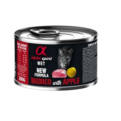 Alpha Spirit Konzerv - Sertés és Sárga alma nedvestáp macskáknak - 200g