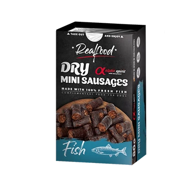 Alpha Spirit Real Food - Dry Mini Sausages - Fish - kolbászkák kutyáknak - 80g