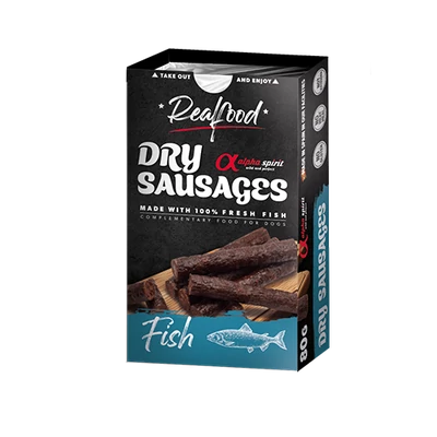 Alpha Spirit Real Food - Dry Sausages - Fish - kolbászkák kutyáknak - 80g