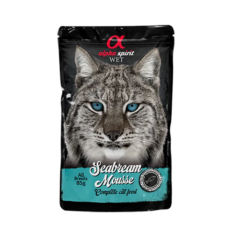 Alpha Spirit Mousse - Aranydurbincsos nedvestáp macskáknak - 85g