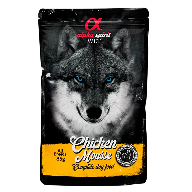Alpha Spirit Mousse - Csirkehúsos nedvestáp kutyáknak - 85g