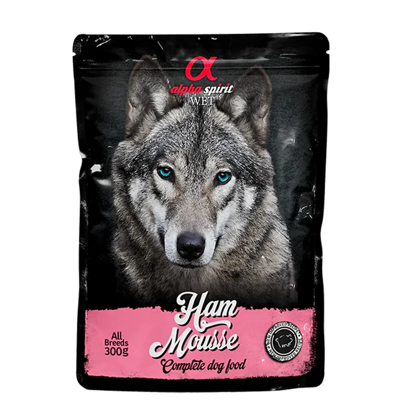 Alpha Spirit Mousse - Sonkás nedvestáp kutyáknak - 300g