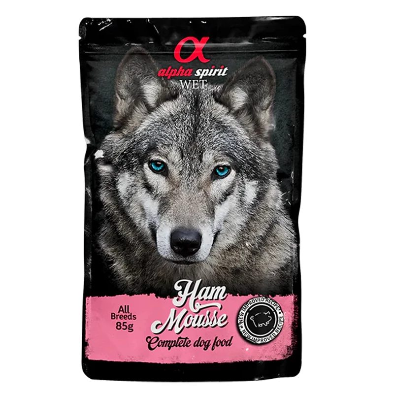 Alpha Spirit Mousse - Sonkás nedvestáp kutyáknak - 85g