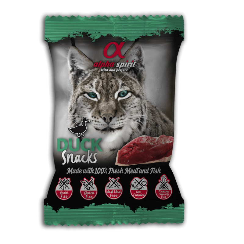 Alpha Spirit Snacks - Kacsás jutalomfalat macskáknak - 50g