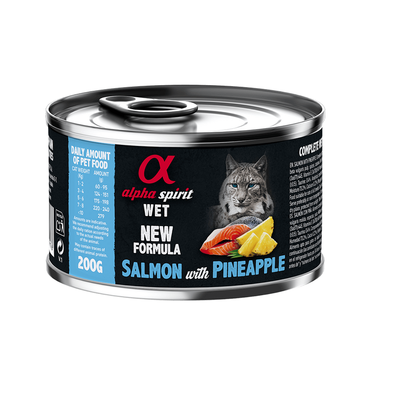 Alpha Spirit Konzerv - Lazac és Ananász nedvestáp macskáknak - 200g