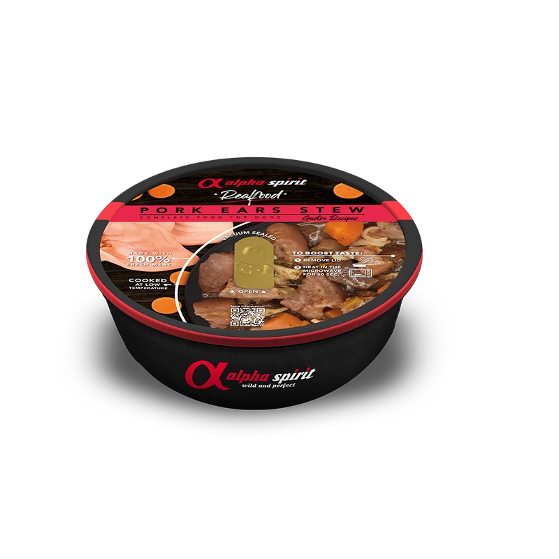 Alpha Spirit Real Food - Pork Ears Stew - főtt eledel kutyáknak - 280g