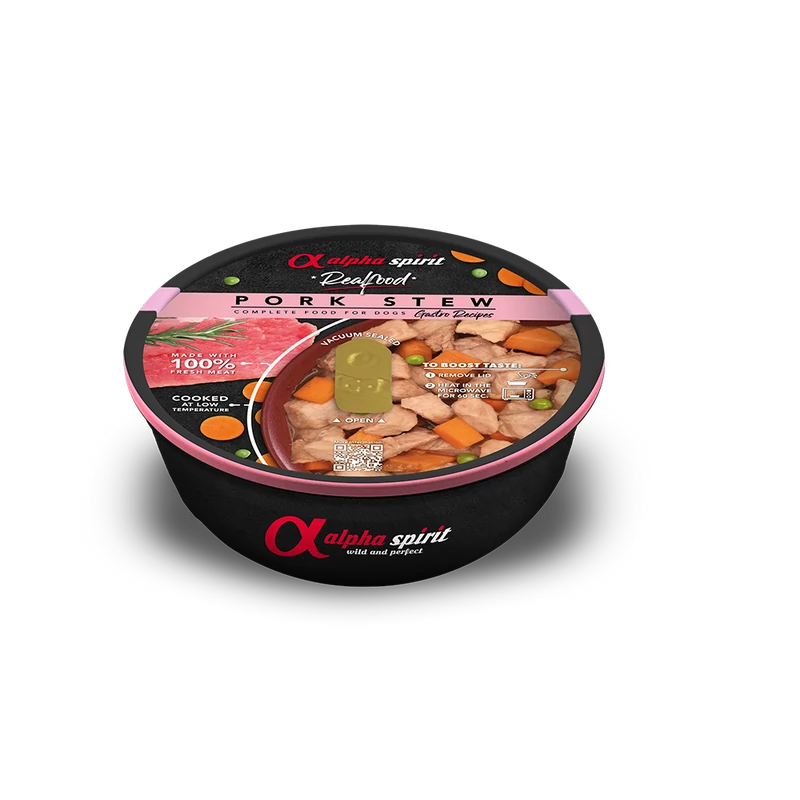 Alpha Spirit Real Food - Pork Stew - főtt eledel kutyáknak - 280g