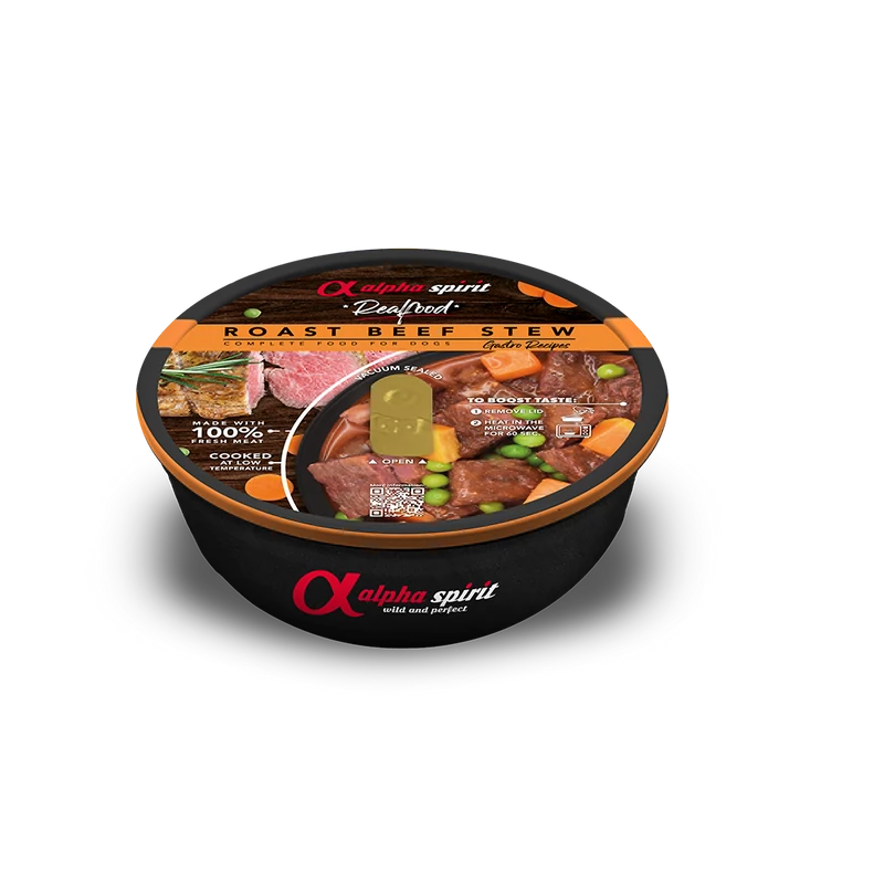 Alpha Spirit Real Food - Roast Beef Stew - főtt eledel kutyáknak - 280g